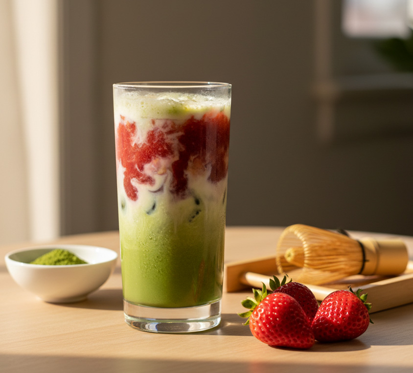 Przepis na truskawkowe matcha latte – Strawberry Japan Matcha
